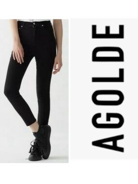 AGOLDE Filter Free High Rise Stretch Jeans Black Size 28